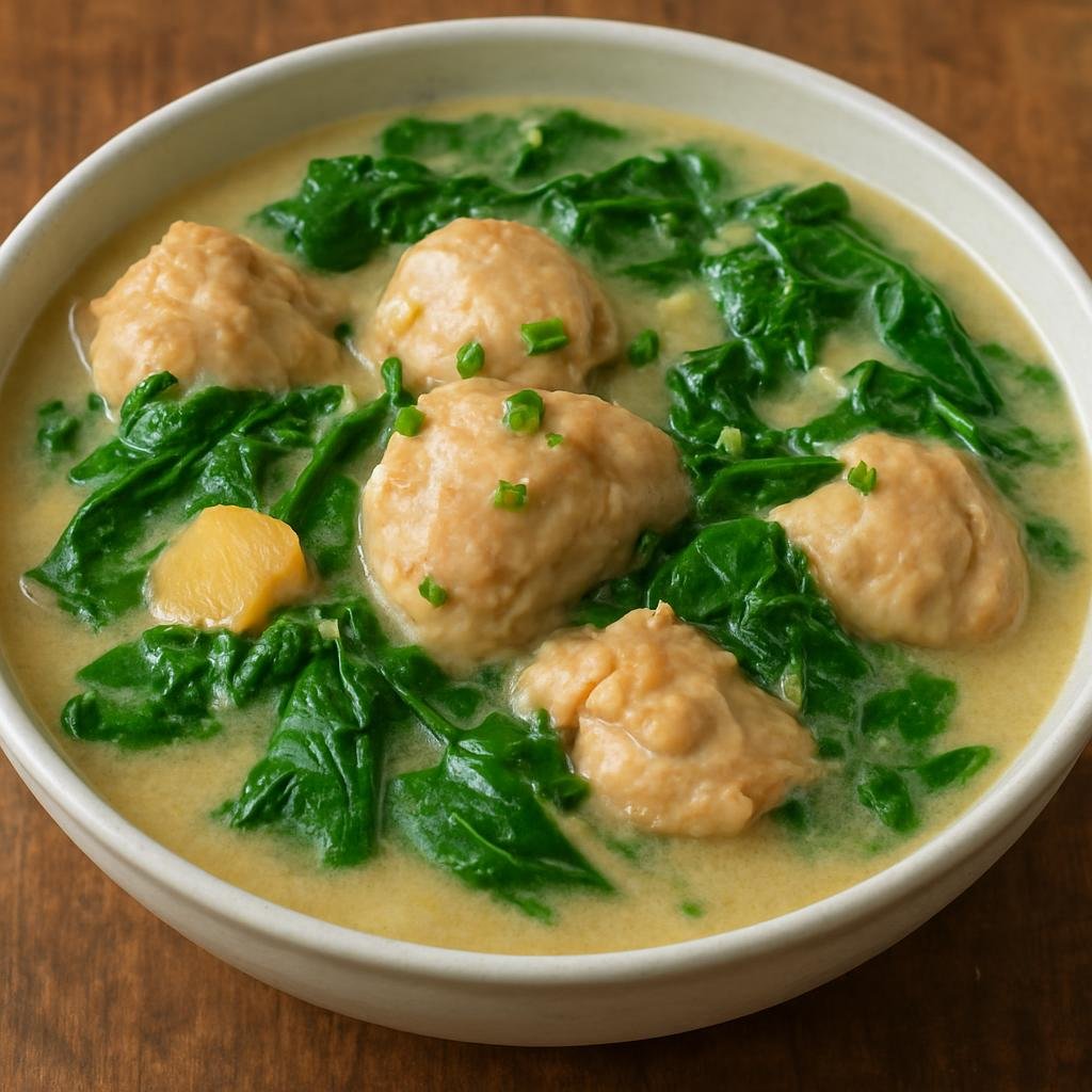 Entree: Philippines – Cebuano – Tinowa (Cebuano coconut-milk chicken stew seasoned with ginger, fish sauce and leafy greens) recipe