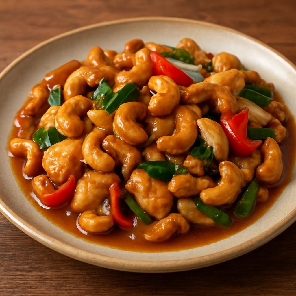 Entree: Thailand – Central Thailand – ไก่ผัดเม็ดมะม่วงหิมพานต์ ➤ Gai Pad Med Ma Muang (Stir-fried chicken with roasted cashew nuts in a savory-sweet Thai sauce) recipe