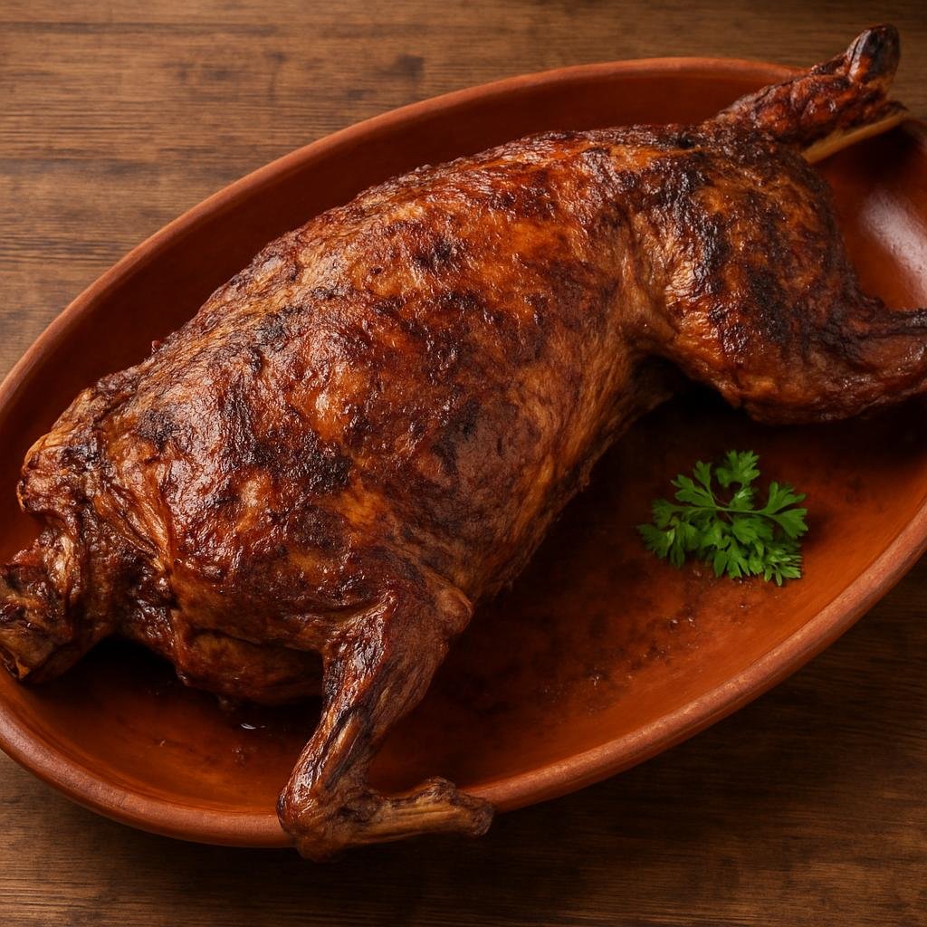 Entree: Algeria – Central Culinary Region – مشوي ➤ Mashwī (Whole slow-roasted lamb seasoned simply and cooked over coals or in a pit until tender) recipe