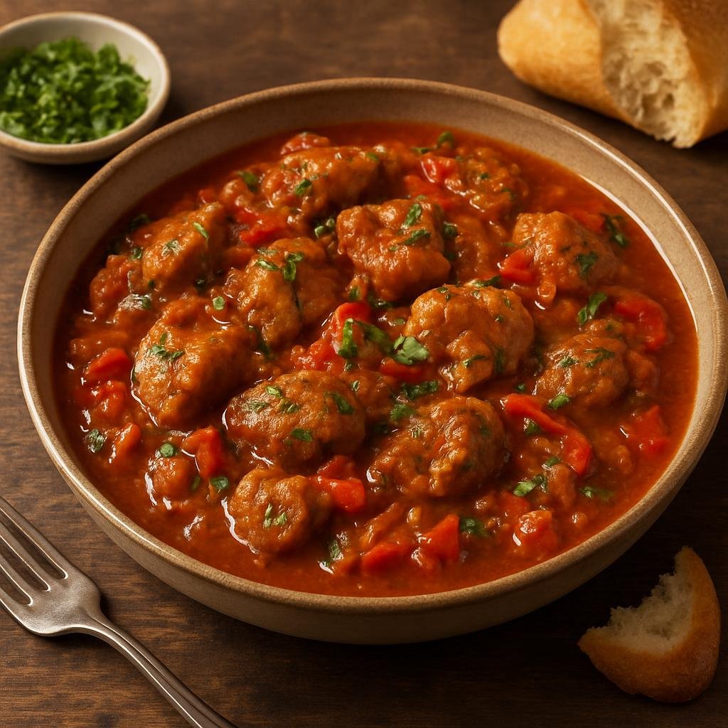 Entree: French Guiana – National Cuisine – Ragoût de Cochon Bois (A Creole-style French Guianan stew of wild pork simmered with tomatoes, peppers, garlic, and local herbs) recipe