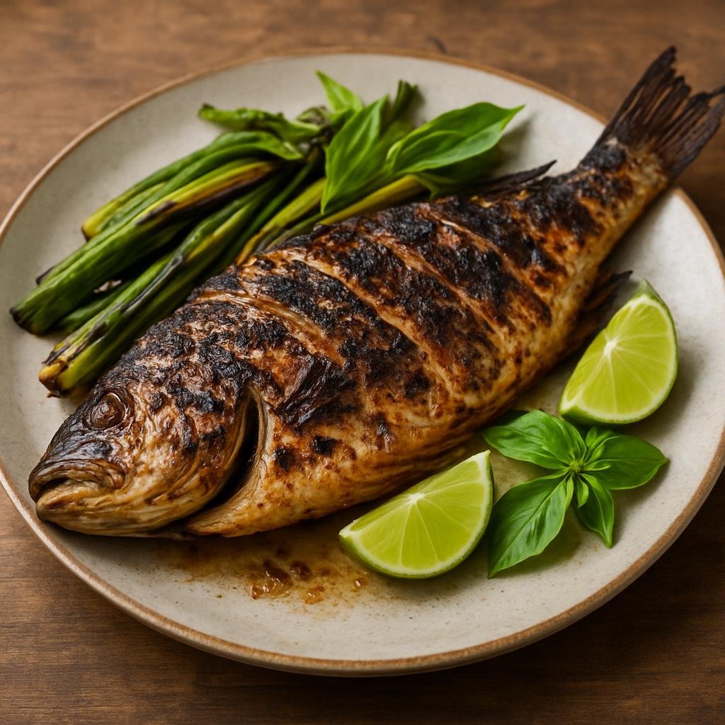Entree: Wallis and Futuna – Northern Culinary Region – Poisson Grillé (Grilled whole or filleted fish seasoned and charred over an open flame with tropical aromatics) recipe