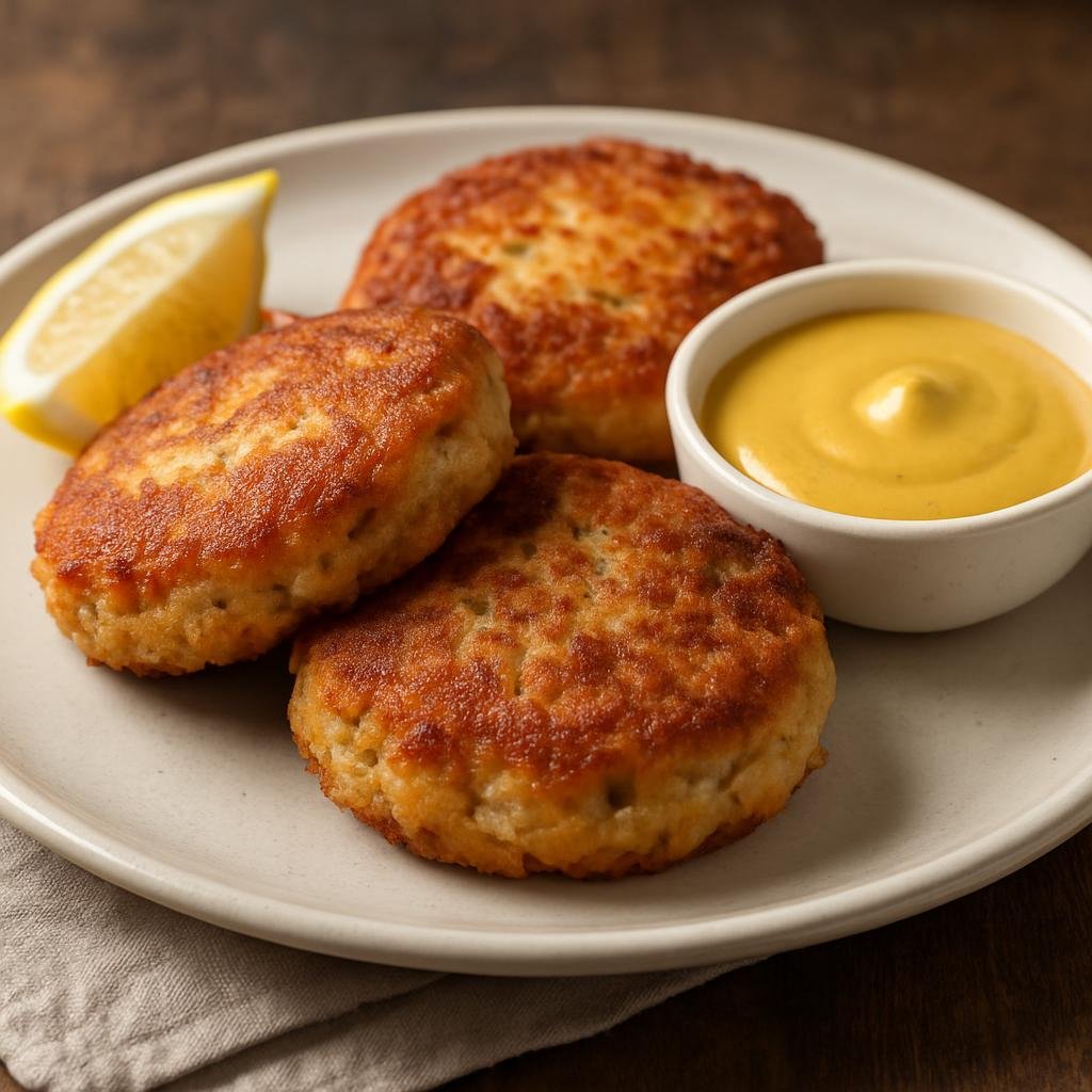 Entree: Bermuda – Central Culinary Region – Bermuda Fish Cakes (Pan-fried seasoned cod and potato patties commonly served with mustard or lemon) recipe
