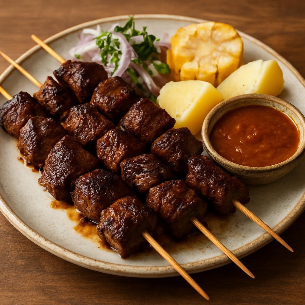 Entree: Bolivia – Central Culinary Region – Anticucho (Bolivian grilled marinated skewers traditionally made with beef heart) recipe
