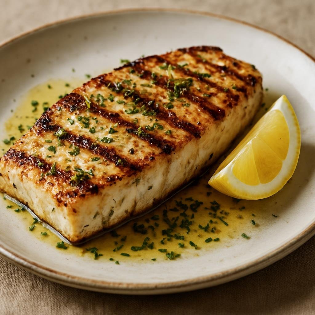 Entree: Antarctica – National Cuisine – Chilean Sea Bass Grilled (Grilled fillets of Chilean sea bass seasoned with lemon, butter, and coastal herbs) recipe