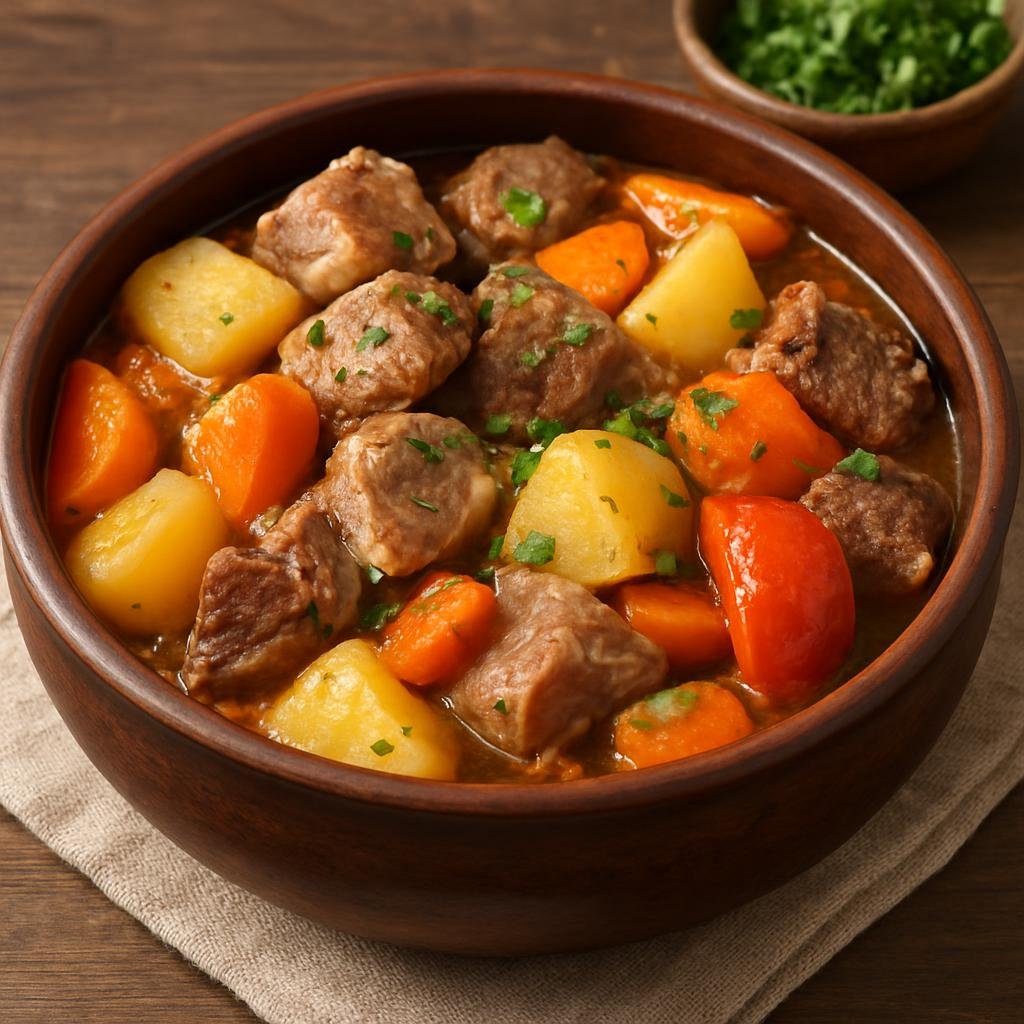 Entree: Bosnia and Herzegovina – National Cuisine – Bosanski Lonac (Hearty layered Bosnian pot stew of large meat and vegetable chunks slowly simmered together) recipe