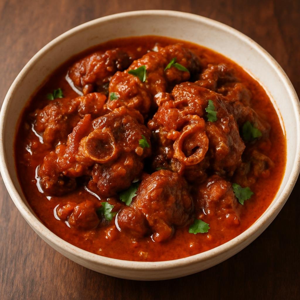 Entree: Zimbabwe – Northern Culinary Region – Mazondo (Stewed beef trotters in a rich spiced peanut and tomato gravy) recipe