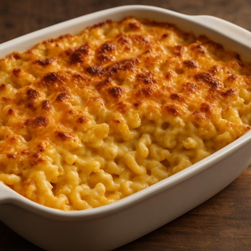 Entree: Bahamas – Central Culinary Region – Bahamian Macaroni and Cheese (Rich baked Caribbean-style macaroni and cheese with a creamy, egg-enriched sauce and a browned crust) recipe