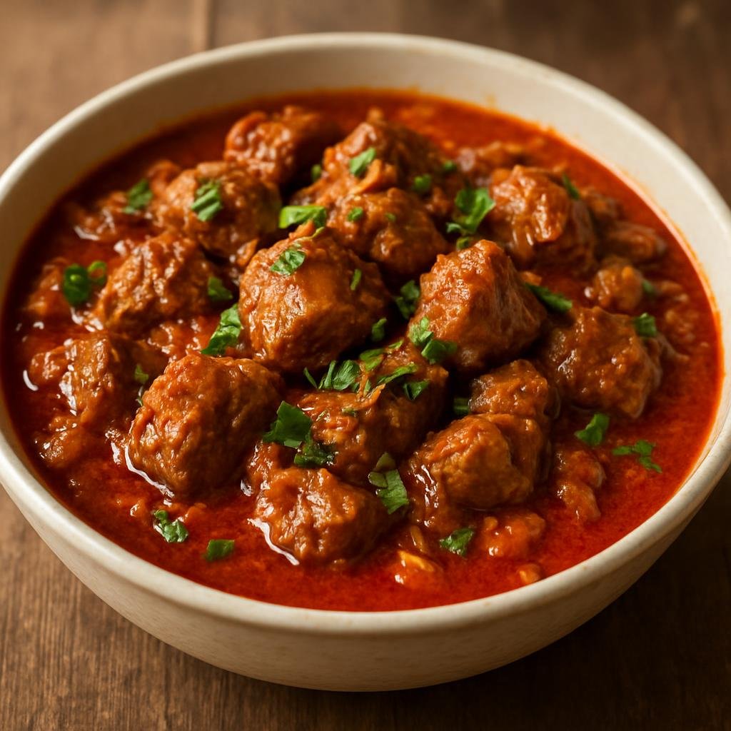 Entree: Hungary – Great Plain – Birkapörkölt (A traditional Hungarian mutton stew braised with onions and sweet paprika) recipe