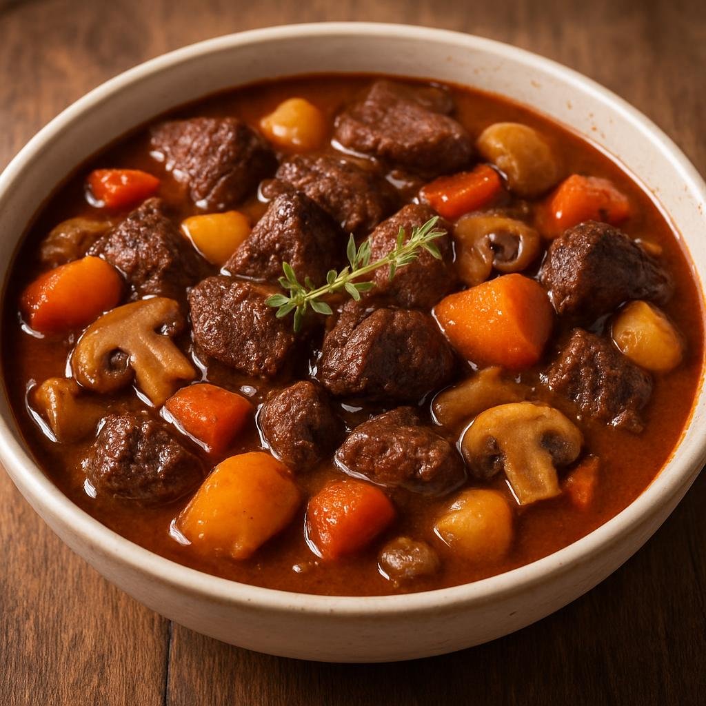 Entree: Slovakia – Northern Culinary Region – Jelenie Ragú (Slow‑cooked venison stew with root vegetables, mushrooms and red wine) recipe