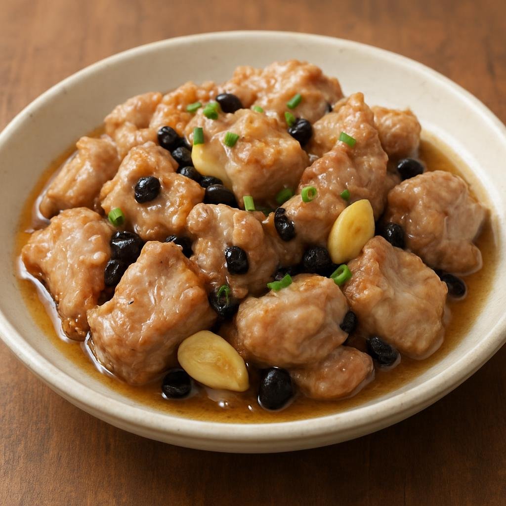 Entree: Hong Kong – Northern Culinary Region – 豉汁蒸排骨 ➤ Chǐzhī zhēng páigǔ (Pork spare ribs marinated with fermented black beans and aromatics, then steamed until tender) recipe