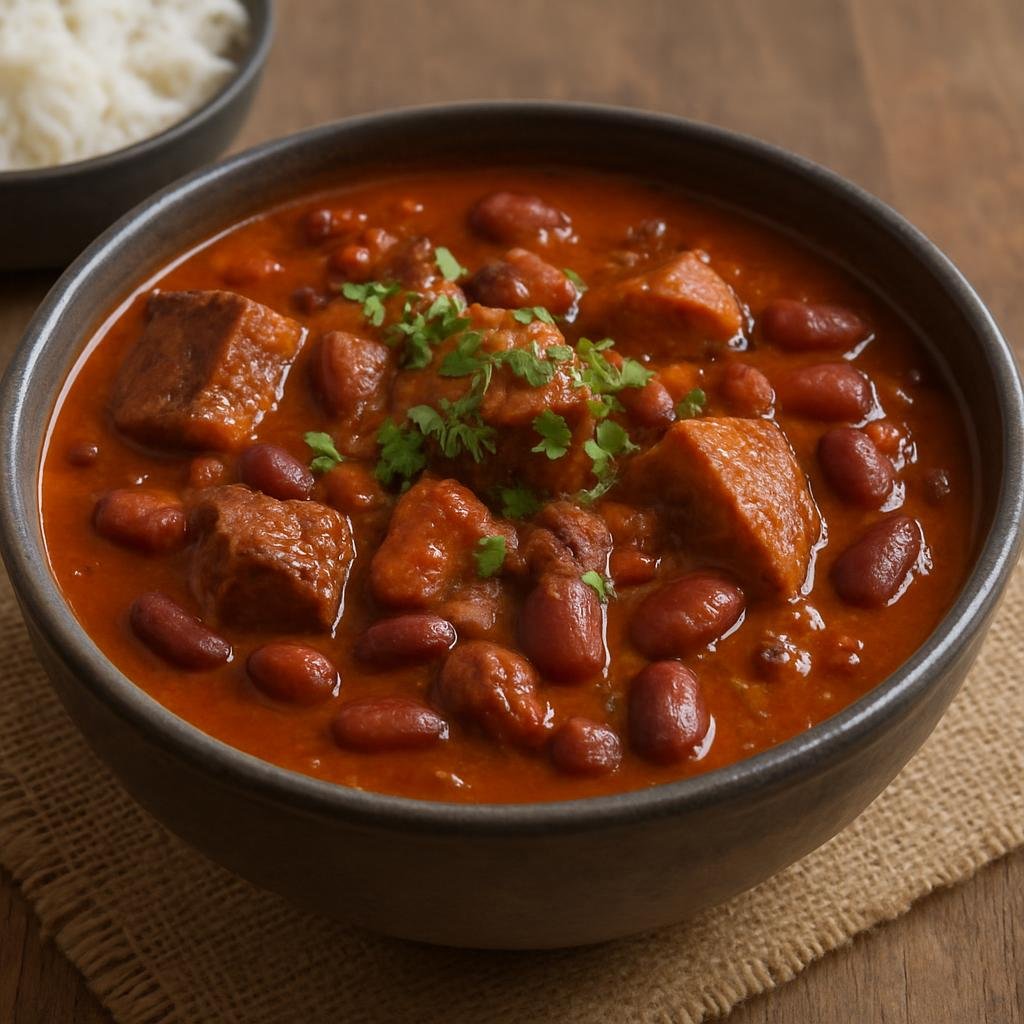 Entree: Mozambique – Northern Culinary Region – Feijoada Moçambicana (Hearty Mozambican-style bean and pork stew seasoned with peri-peri and enriched with coconut-infused broth) recipe