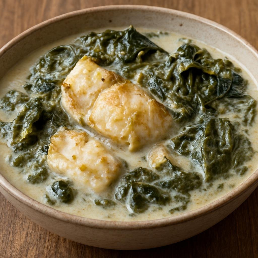 Entree: Cook Islands – Mitiore (Cook Islands umu-style baked fish and taro leaves in coconut cream) recipe