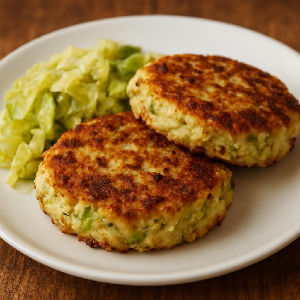 Entree: United Kingdom – British Pub Classics – Bubble and Squeak (Pan-fried patties of mashed potato and cabbage traditionally made from leftovers) recipe