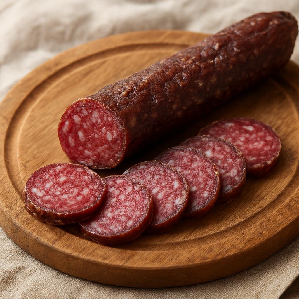 Entree: Bulgaria – National Cuisine – луканка ➤ lukanka (Dry cured Bulgarian spiced salami-style sausage made from pork and beef) recipe