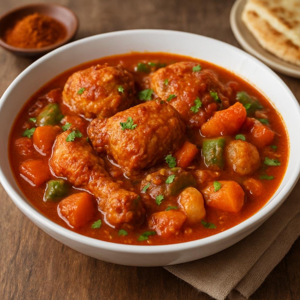 Entree: Djibouti – National Cuisine – Djiboutian Chicken Stew (Hearty spiced tomato-based chicken stew with vegetables and warm Horn of Africa spices) recipe