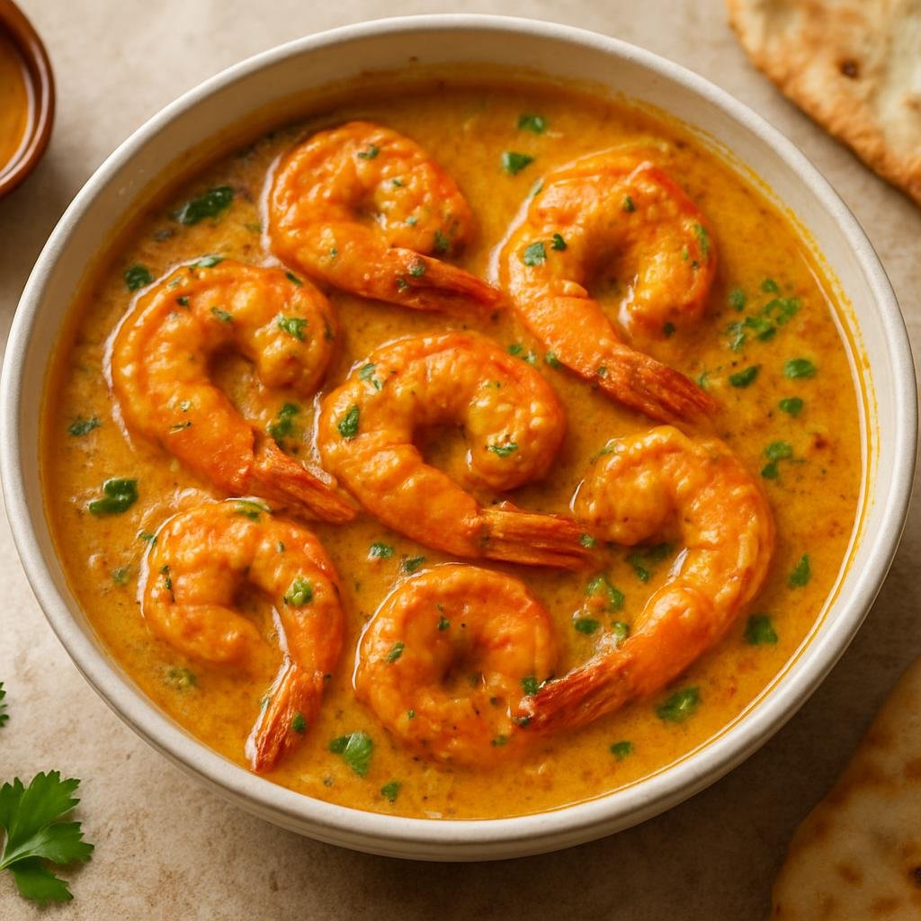 Entree: Fiji – Fijian Prawn Curry (Coconut-based spiced prawn curry from Fiji) recipe