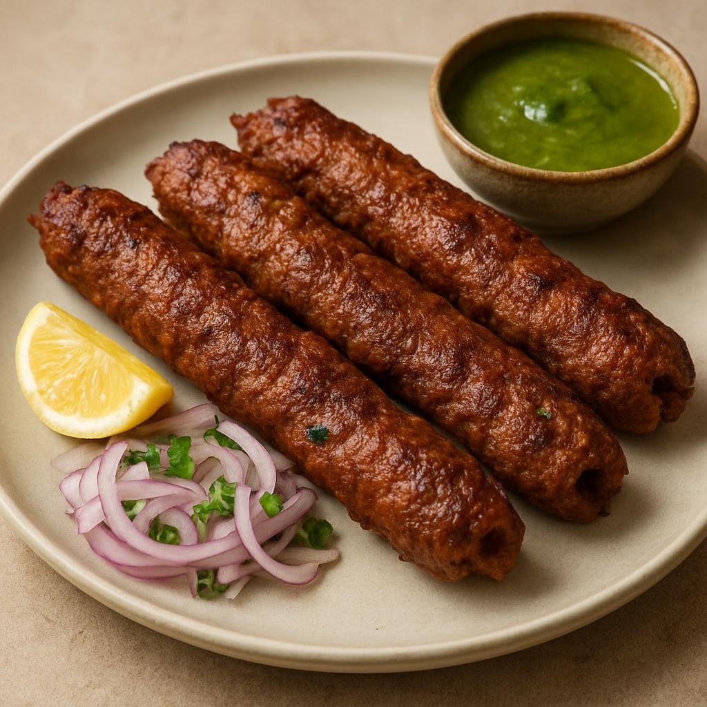Entree: India – Awadhi / Lucknow – काकोरी कबाब ➤ Kakori Kabab (Silky, delicately spiced minced lamb skewers from Lucknow known for their smooth texture and quick grilling) recipe