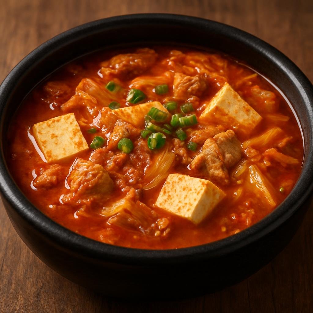 Entree: North Korea – Pyongyang – 김치찌개 ➤ Kimchi jjigae (Spicy fermented-kimchi stew with pork and tofu) recipe