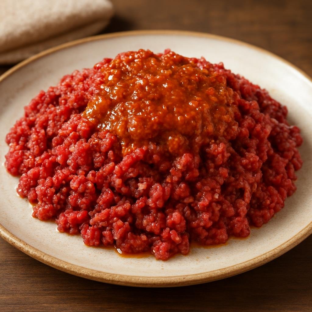 Entree: Ethiopia – Amhara – ክትፎ ➤ kitfo (Ethiopian seasoned minced raw beef mixed with spiced clarified butter and chili) recipe