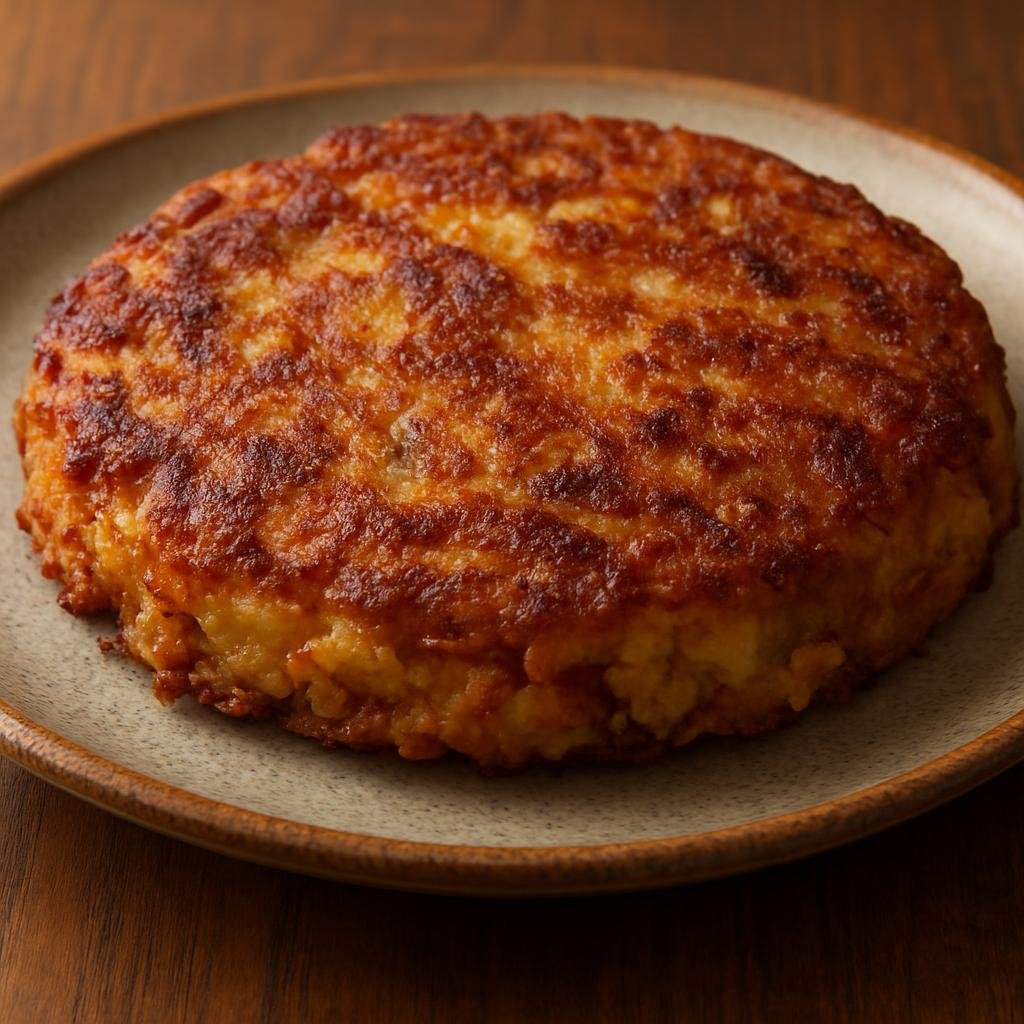 Entree: Chile – Chiloe – Milcao (Traditional Chiloé potato pancake made from grated raw and mashed cooked potatoes often mixed with pork cracklings and fried or baked) recipe