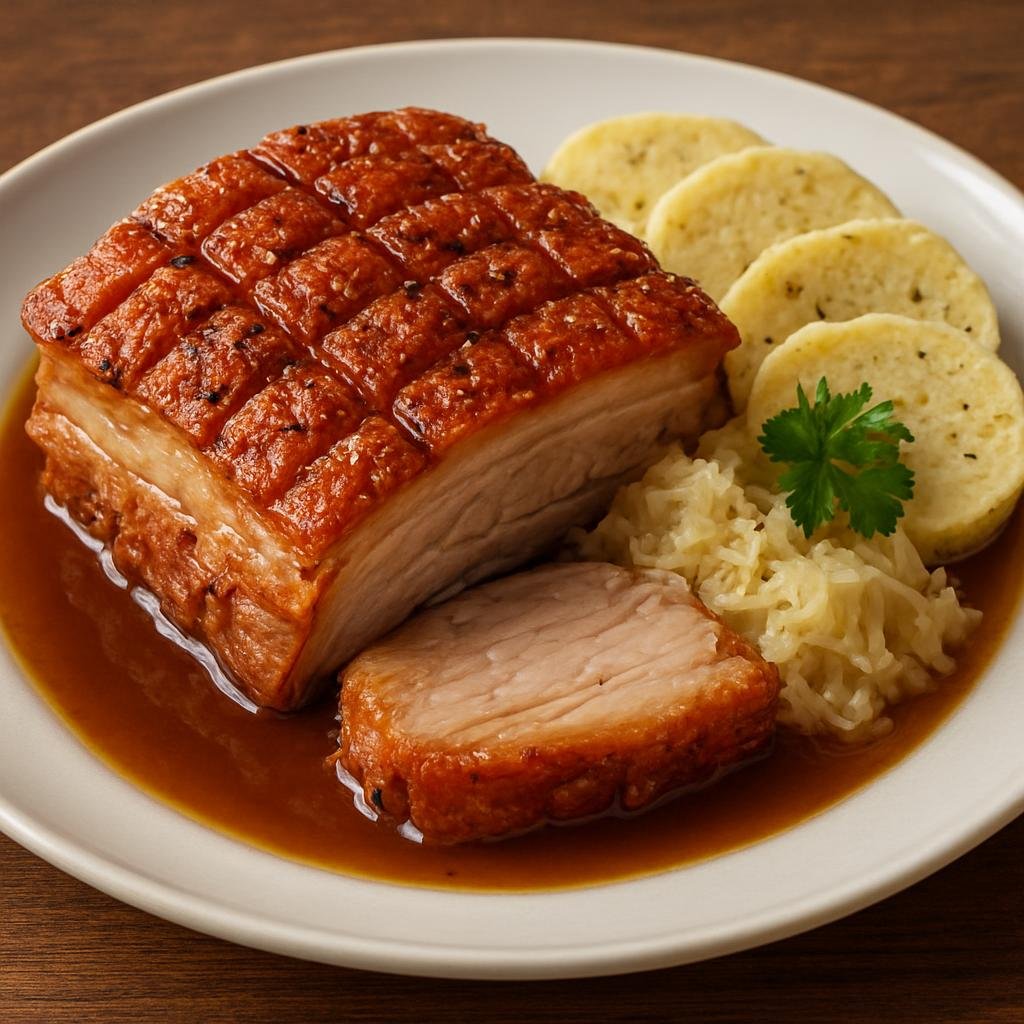 Entree: Austria – Styria – Schweinsbraten (Traditional Styrian slow-roasted pork with crispy crackling and caraway-garlic seasoning) recipe