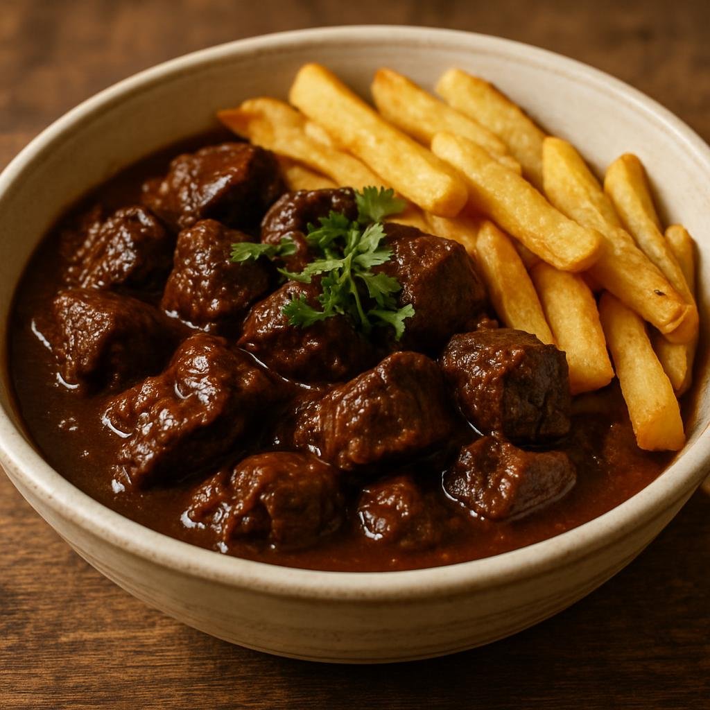 Entree: Belgium – Central Culinary Region – Stoofvlees (Traditional Flemish slow-braised beef stew cooked in dark beer) recipe