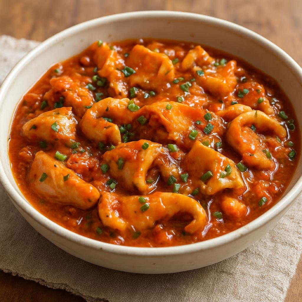 Entree: Martinique – Southern Culinary Region – Lambi à la Créole (Creole-style stewed conch cooked in a spiced tomato and herb sauce) recipe