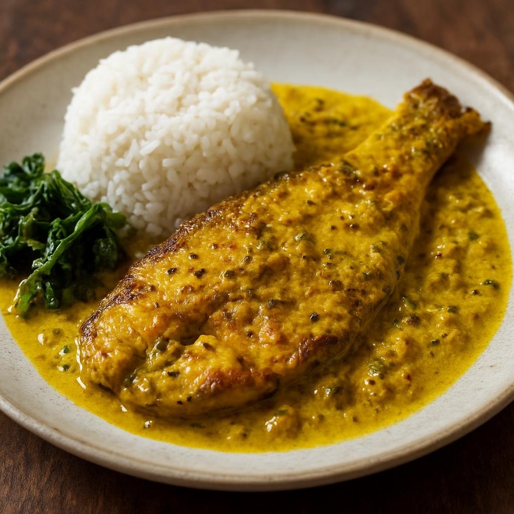 Entree: Mauritius – Southern Culinary Region – Vindaye Poisson (Fried fish marinated in a tangy mustard-vinegar turmeric pickling sauce) recipe