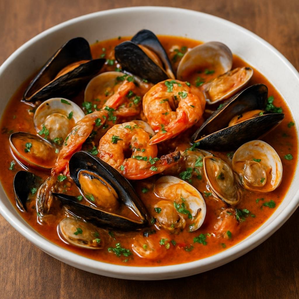 Entree: Montenegro – Southern Culinary Region – Buzara (Garlic and white wine braised shellfish in a light tomato and herb sauce) recipe