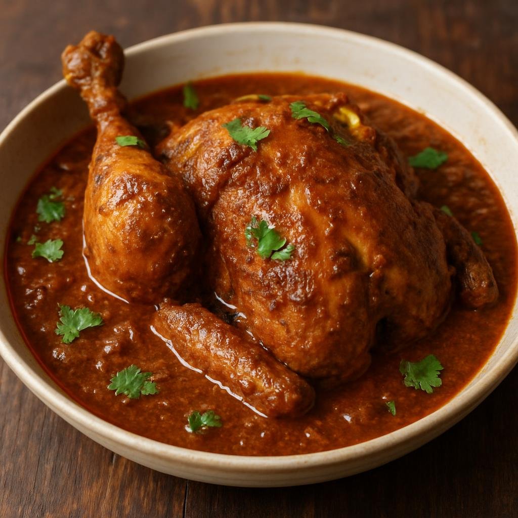 Entree: India – Awadhi / Lucknow – मुर्ग मुसल्लम ➤ Murg Musallam (Whole spiced and stuffed chicken cooked in a rich aromatic gravy) recipe