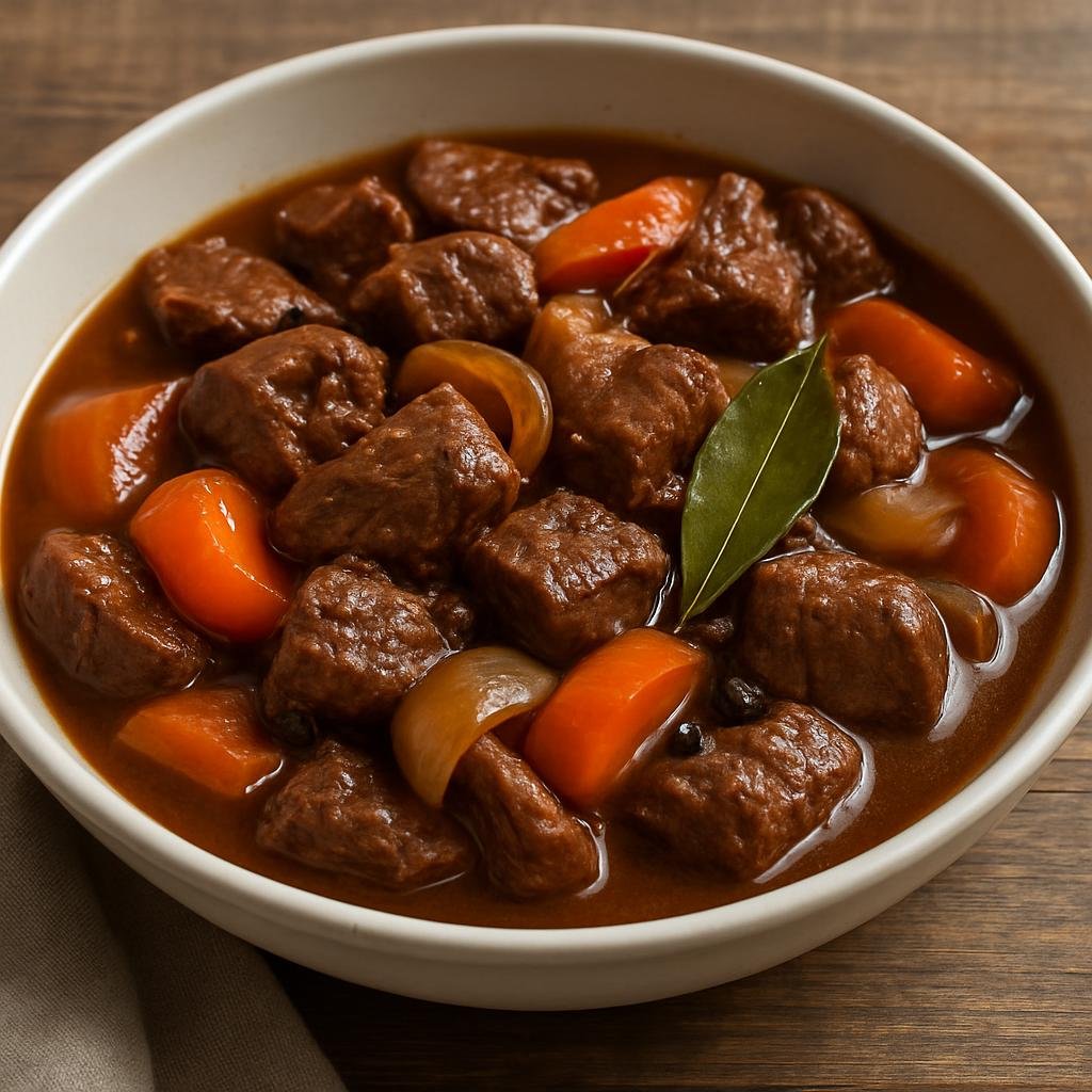 Entree: Sweden – Stockholm & Central Sweden – Kalops (Classic Swedish beef and onion stew flavored with allspice and bay leaf) recipe