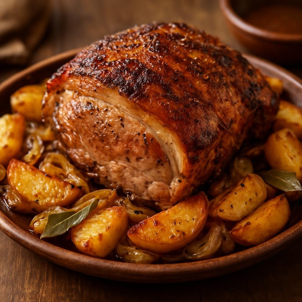 Entree: Romania – Moldavia – Friptură de Porc (Romanian roasted pork, seasoned and slowly roasted until browned and tender) recipe