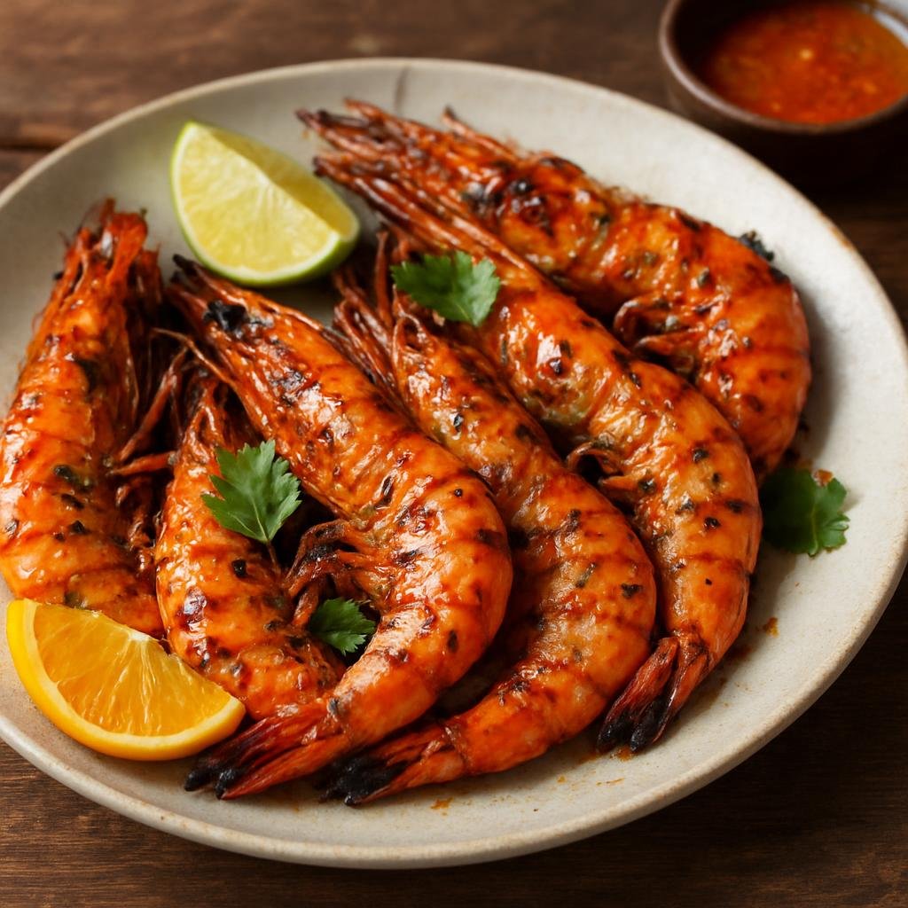 Entree: Mozambique – Southern Culinary Region – Camarão Grelhado (Grilled Mozambican prawns marinated in piri-piri, garlic, and citrus) recipe