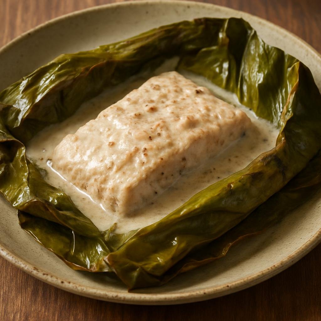 Entree: Kiribati – Southern Culinary Region – Te Boi (Island-style baked fish in coconut cream wrapped and steamed in leaves) recipe
