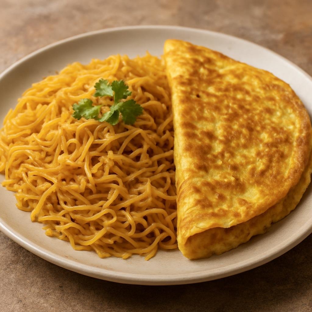 Entree: United Arab Emirates – Southern Culinary Region – بلاليط ➤ Balaleet (Sweet saffron- and cardamom-scented vermicelli served with a thin savory omelet) recipe