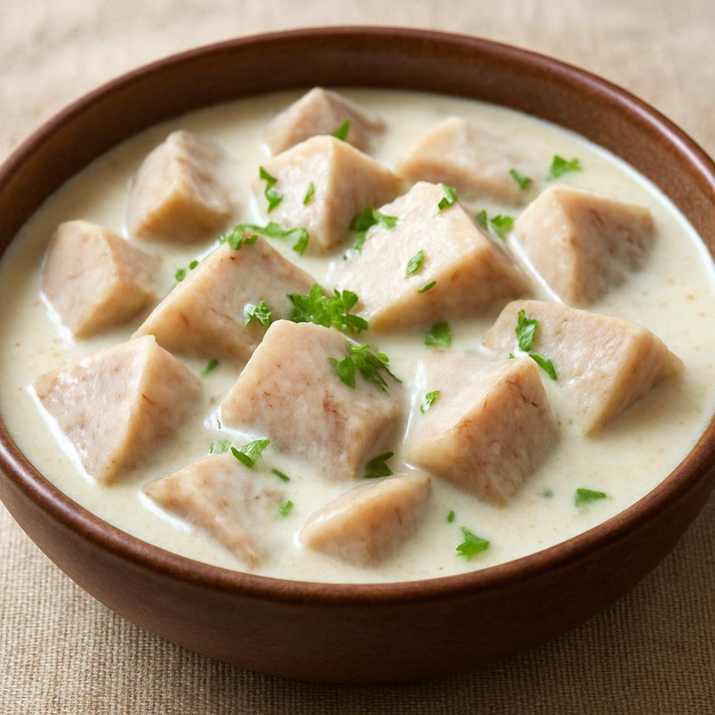 Entree: Wallis and Futuna – Southern Culinary Region – Taro and Coconut Cream (Stewed taro root simmered in rich coconut cream, served as a hearty island main) recipe