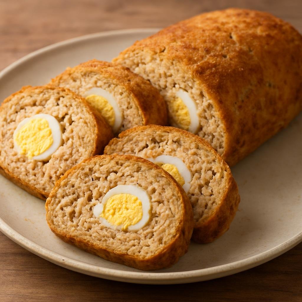 Entree: Spain – Asturias – Rollo de Bonito (Baked tuna loaf rolled and sliced, made with tuna, eggs, breadcrumbs and seasonings) recipe
