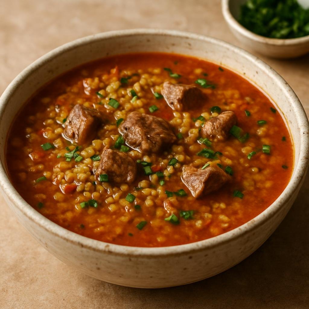Entree: Algeria – Constantine & East – شربة فريك ➤ Shorba Frik (Algerian lamb soup with freekeh (green cracked wheat) recipe
