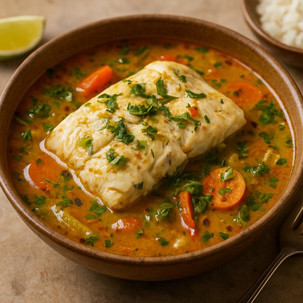 Entree: French Guiana – Northern Culinary Region – Blaff de Poisson (Creole poached white fish in a spicy citrus-herb broth) recipe