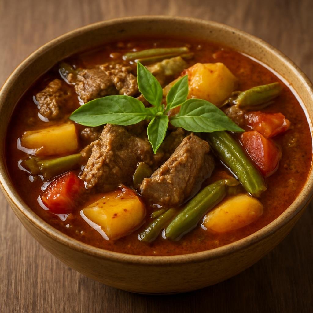 Entree: Cambodia – Khmer Central Cuisine – សម្លម៉ាច់គ្រឿង ➤ Samlor Machu Kreung (Cambodian sour and aromatic stew flavored with kreung spice paste and tamarind) recipe