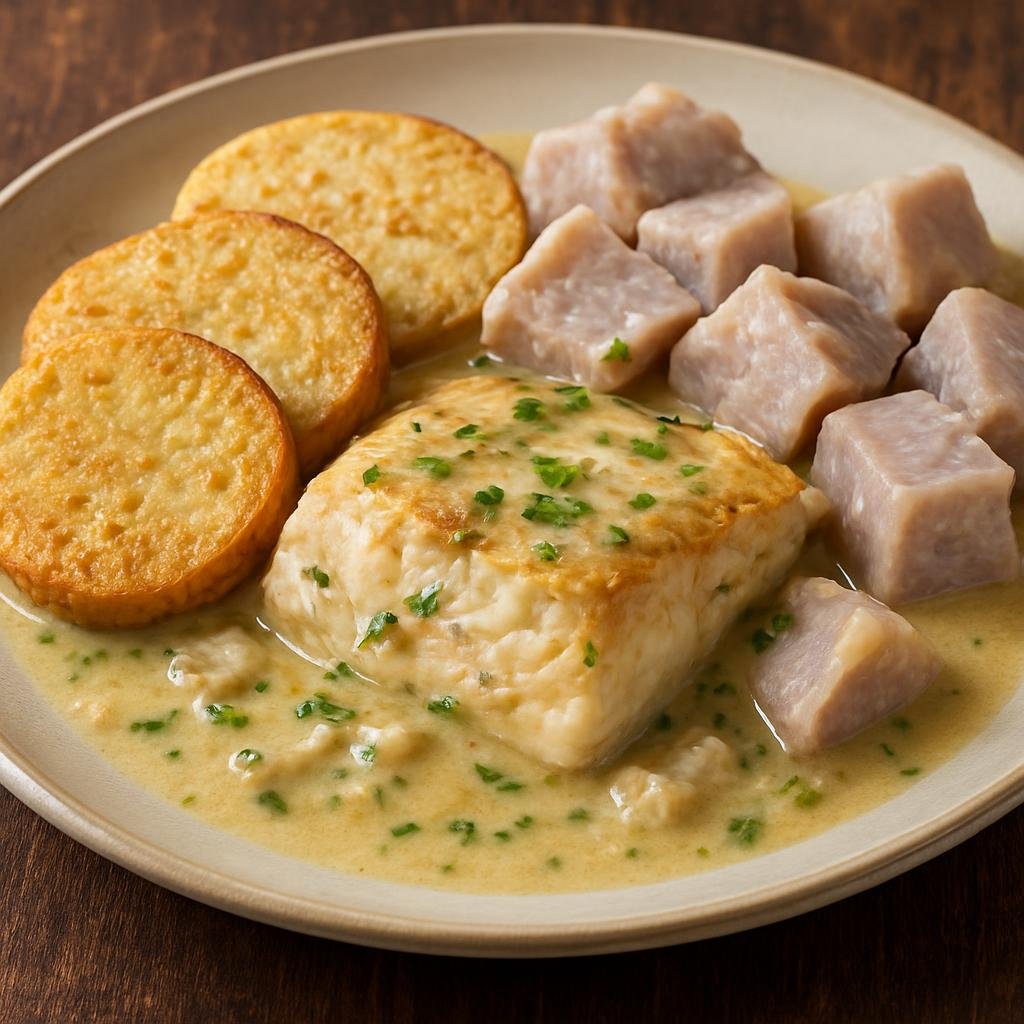 Entree: Kiribati – Southern Culinary Region – Te Katin (Coconut-braised island fish with breadfruit and taro) recipe