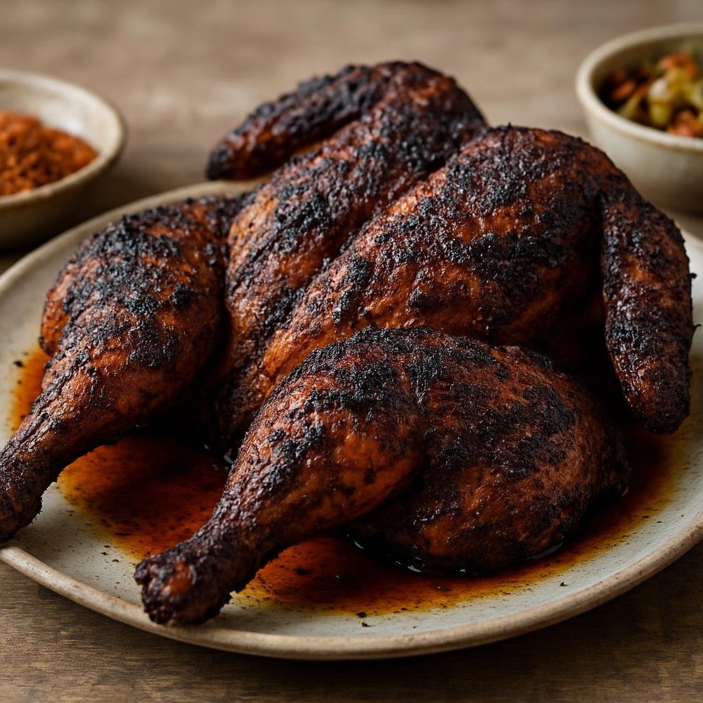 Entree: Zimbabwe – Southern Culinary Region – Road Runner Chicken (Roadside-style marinated and charred whole chicken seasoned with Southern Zimbabwe braai spices) recipe