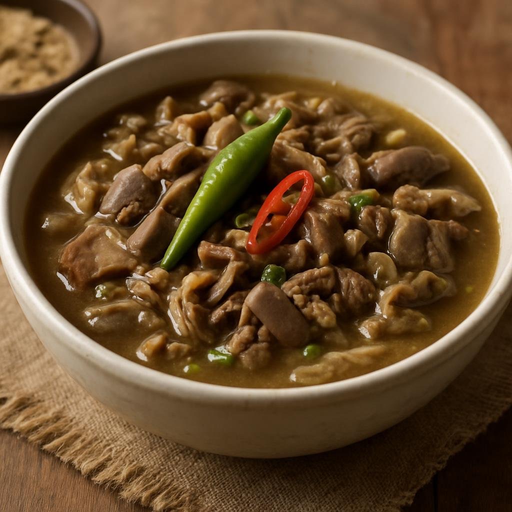 Entree: Philippines – Ilocano – Papaitan (Bitter soup of beef or goat innards flavored with bile and aromatics typical of Ilocano cooking) recipe