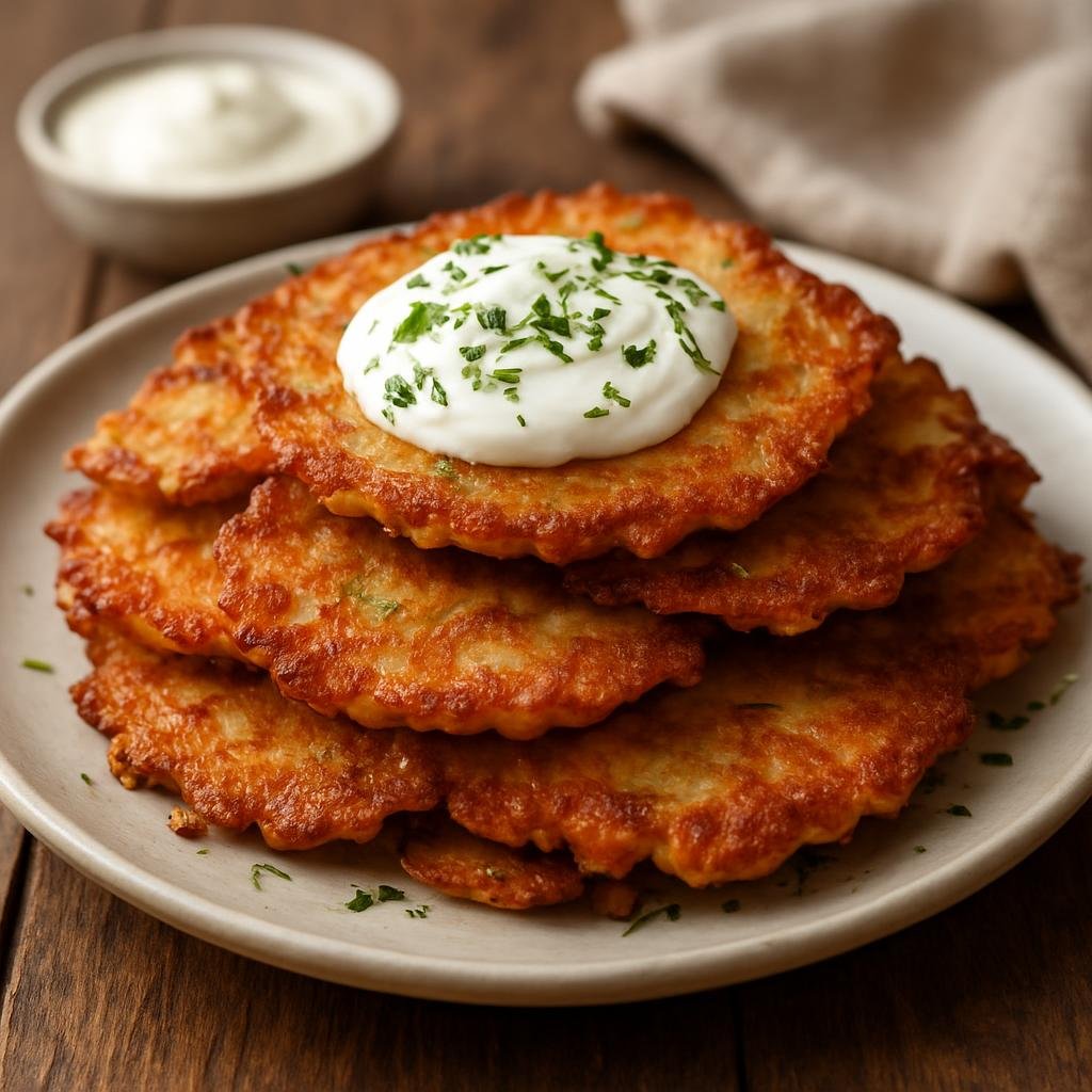 Entree: Ukraine – Kyiv & Central Ukraine – Деруни ➤ Deruny (Ukrainian pan-fried grated potato pancakes) recipe