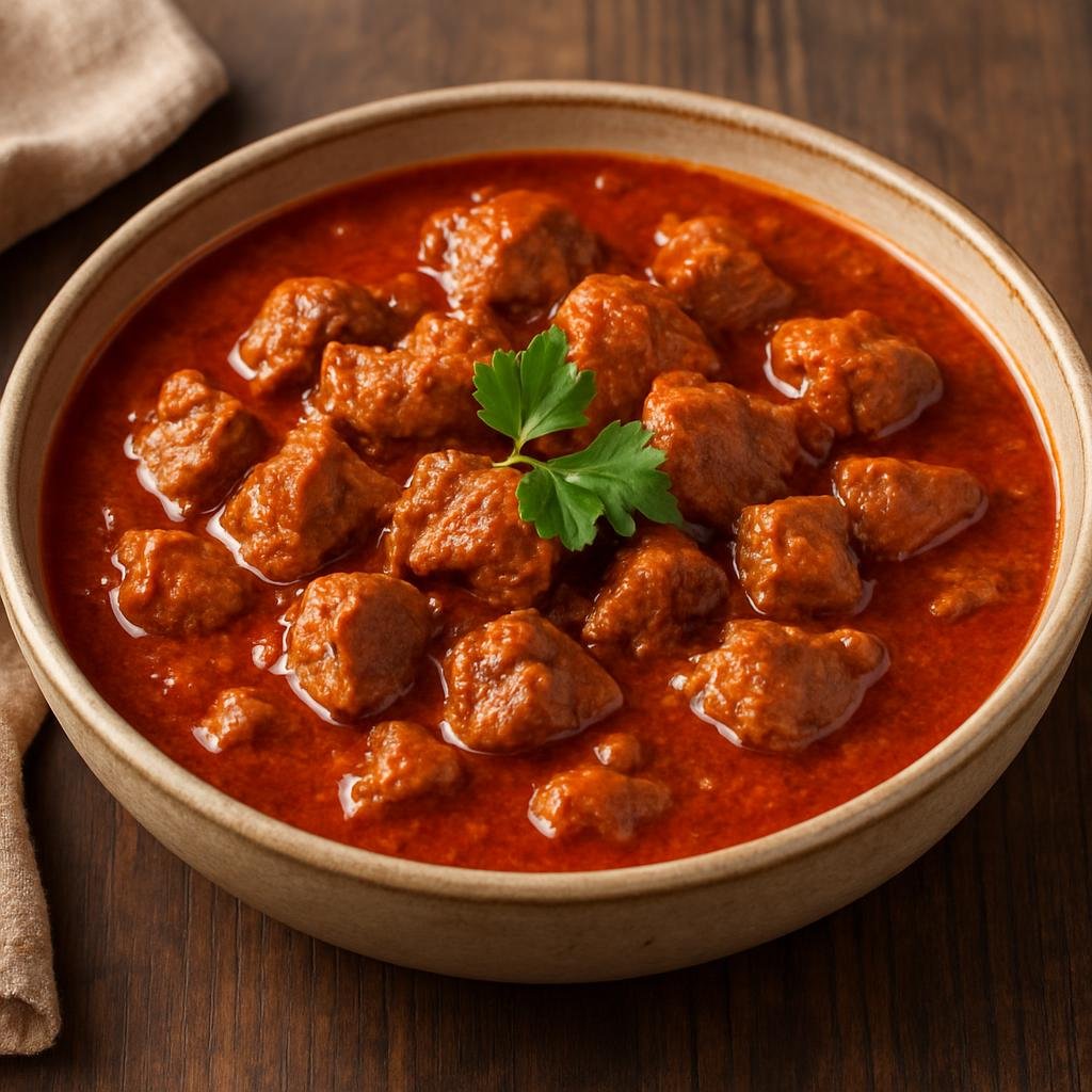 Entree: Hungary – Transdanubia – Pörkölt (Hungarian slow-simmered meat stew seasoned primarily with sweet paprika) recipe