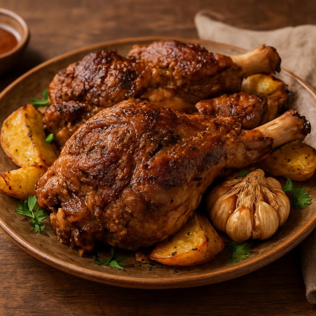 Entree: Chile – Northern Chile – Asado de Cordero (Slow-roasted Northern Chilean lamb cooked over coals or in an oven with garlic, cumin, and regional aromatics) recipe