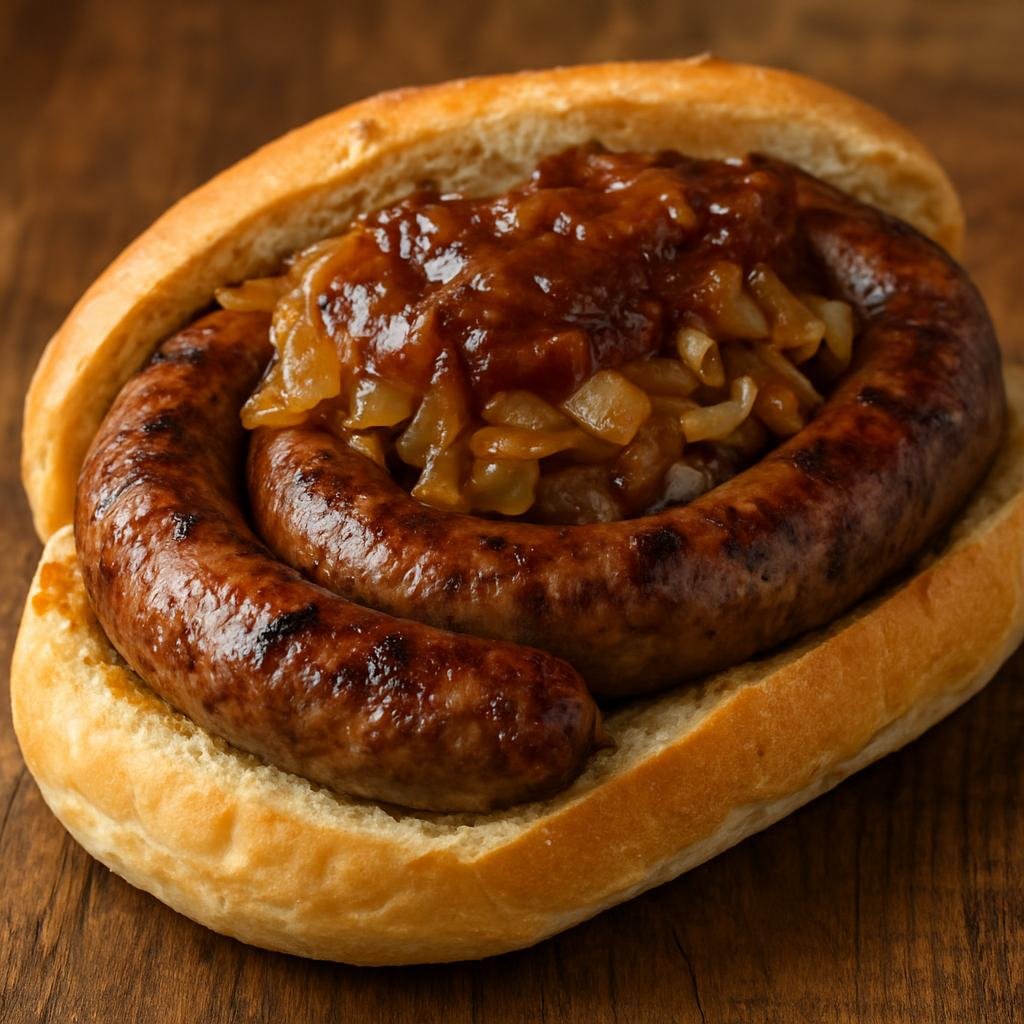 Entree: South Africa – Johannesburg & Gauteng – Boerewors Roll (Grilled South African coiled beef-and-pork sausage served in a toasted roll with onions and chutney) recipe
