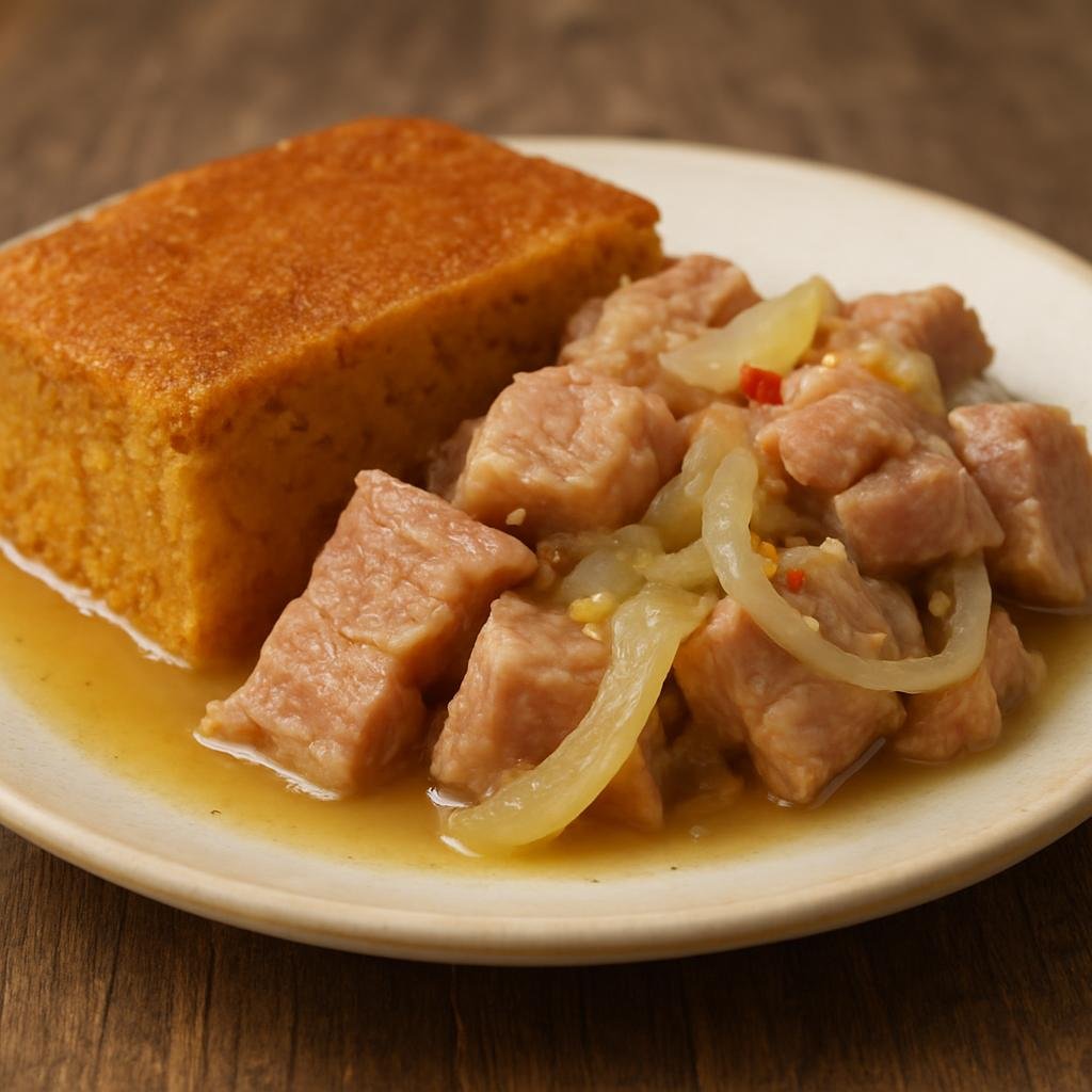 Entree: Barbados – Southern Culinary Region – Pudding and Souse (Pickled and seasoned boiled pork served with a dense sweet potato pudding) recipe