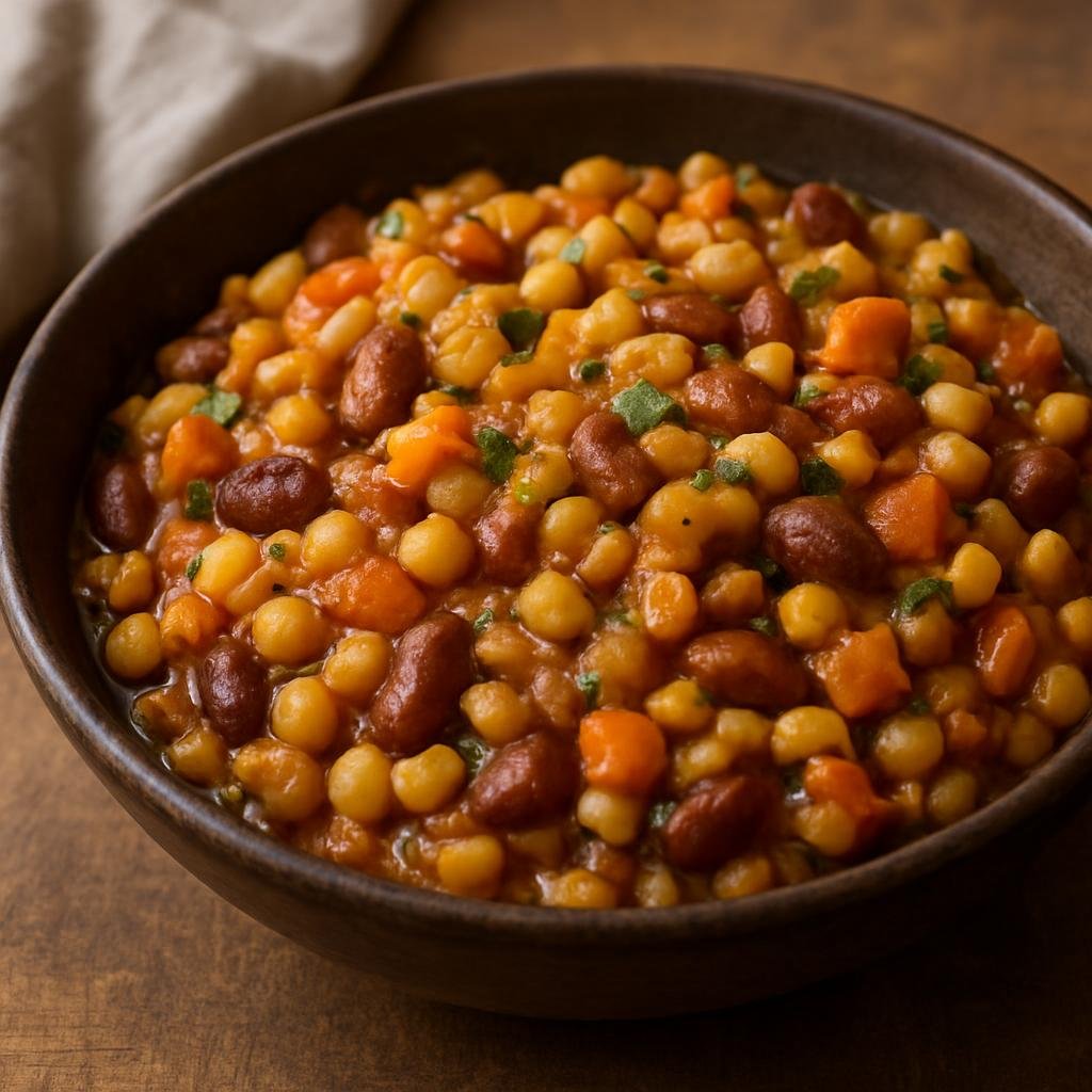 Entree: Kenya – Rift Valley – Githeri (Hearty one-pot stew of maize and beans cooked with vegetables and spices) recipe