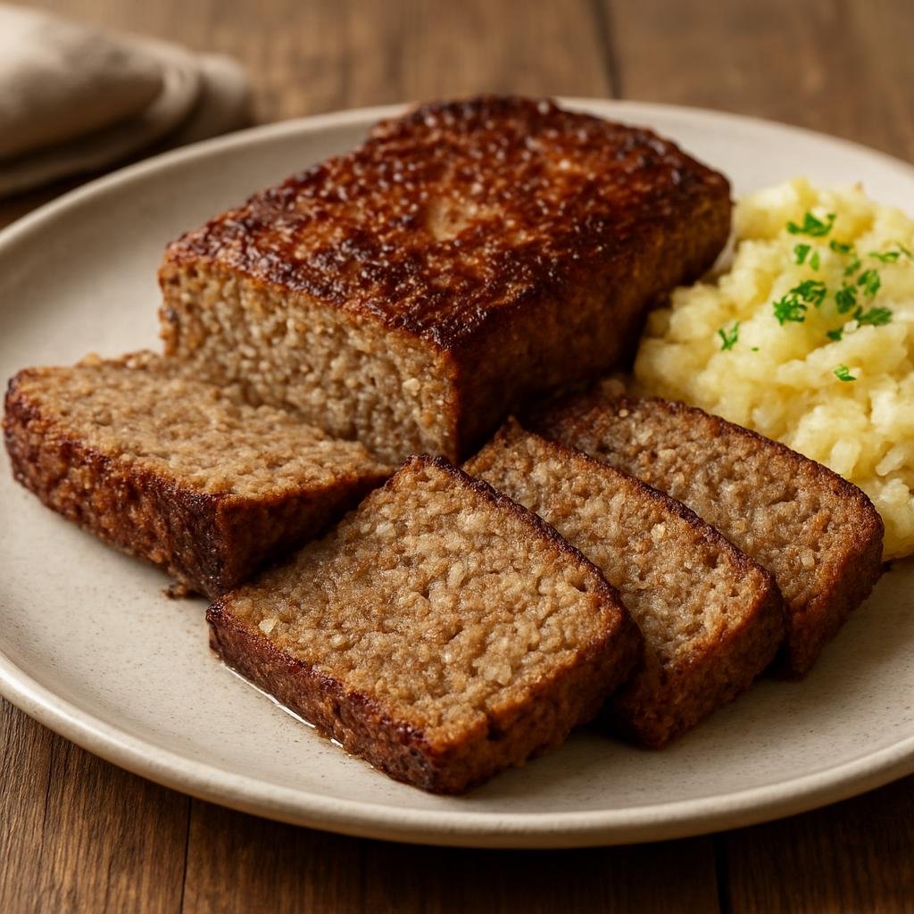 Entree: Netherlands – Limburg – Balkenbrij (Savory spiced meat-and-grain loaf made from slow-cooked pork and buckwheat, set, sliced and pan-fried until crisp) recipe